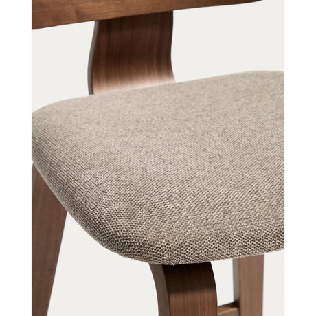 Gena-Hocker aus Nussbaumfurnier oder Eichenfurnier und Chenille 65cm von Kave Home – Bild 6