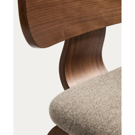 Gena-Hocker aus Nussbaumfurnier oder Eichenfurnier und Chenille 65cm von Kave Home – Bild 7