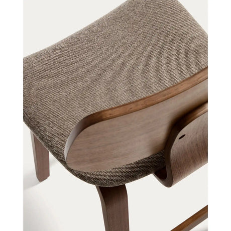 Gena-Hocker aus Nussbaumfurnier oder Eichenfurnier und Chenille 65cm von Kave Home – Bild 9