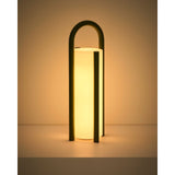 Große tragbare Tischlampe Leros aus Polyethylen und grünem Stahl von Kave Home – Bild 9