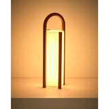 Große tragbare Tischlampe Leros aus Polyethylen und terrakottafarbenem Stahl von Kave Home – Bild 10