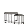 Hadar Set aus 2 Satzbeistelltischen getempertes Glas und Metall in Schwarz Ø75cm / Ø 45cm von Kave Home – Bild 1