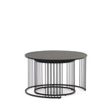 Hadar Set aus 2 Satzbeistelltischen getempertes Glas und Metall in Schwarz Ø75cm / Ø 45cm von Kave Home – Bild 4
