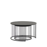 Hadar Set aus 2 Satzbeistelltischen getempertes Glas und Metall in Schwarz Ø75cm / Ø 45cm von Kave Home – Bild 5