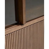 Helvine TV-Möbel mit 4 Türen und 2 Schubladen aus Eschenfurnier mit dunklem Nussbaum-Finish und gehärtetem Glas, 200 x 54 cm, FSC 100% von Kave Home – Bild 9