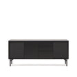 Highboard Lenon 3 Türen 3 Schubladen Eiche massiv und furniert schwarz 200x86cm FSC Mix Kredit von Kave Home – Bild 1