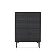 Highboard Lenon 4 Türen Massivholz und Eichenfurnier schwarz 104,5x144 cm FSC Mix Kredit von Kave Home – Bild 1
