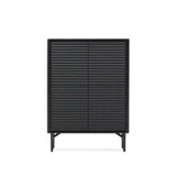Highboard Lenon 4 Türen Massivholz und Eichenfurnier schwarz 104,5x144 cm FSC Mix Kredit von Kave Home – Bild 1