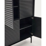 Highboard Lenon 4 Türen Massivholz und Eichenfurnier schwarz 104,5x144 cm FSC Mix Kredit von Kave Home – Bild 10