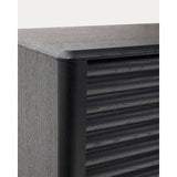 Highboard Lenon 4 Türen Massivholz und Eichenfurnier schwarz 104,5x144 cm FSC Mix Kredit von Kave Home – Bild 12