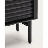 Highboard Lenon 4 Türen Massivholz und Eichenfurnier schwarz 104,5x144 cm FSC Mix Kredit von Kave Home – Bild 14