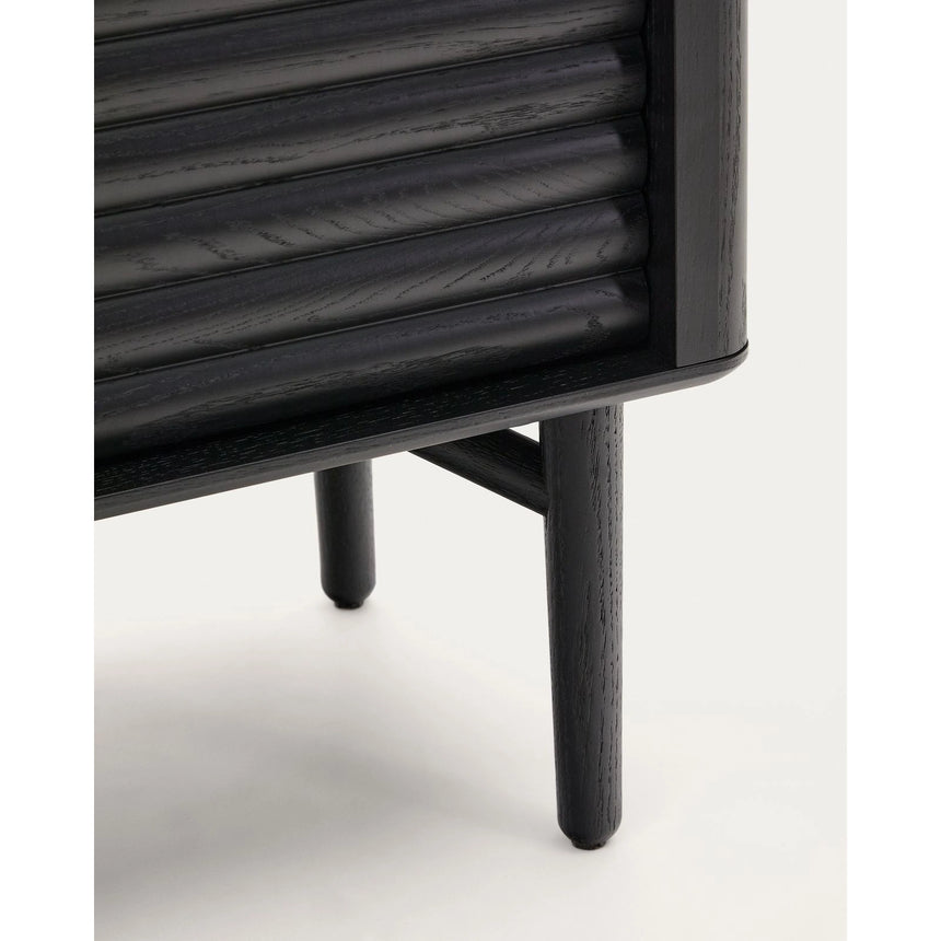 Highboard Lenon 4 Türen Massivholz und Eichenfurnier schwarz 104,5x144 cm FSC Mix Kredit von Kave Home – Bild 14