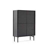 Highboard Lenon 4 Türen Massivholz und Eichenfurnier schwarz 104,5x144 cm FSC Mix Kredit von Kave Home – Bild 6