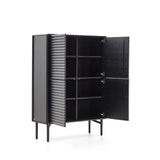 Highboard Lenon 4 Türen Massivholz und Eichenfurnier schwarz 104,5x144 cm FSC Mix Kredit von Kave Home – Bild 8