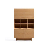 Highboard Norlen mit 4 Türen in Eichenfurnier mit naturfarbenem Finish FSC Mix Credit 100 x 163 cm von Kave Home – Bild 1