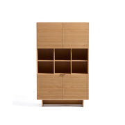 Highboard Norlen mit 4 Türen in Eichenfurnier mit naturfarbenem Finish FSC Mix Credit 100 x 163 cm von Kave Home – Bild 1