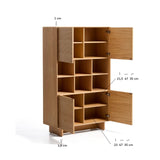 Highboard Norlen mit 4 Türen in Eichenfurnier mit naturfarbenem Finish FSC Mix Credit 100 x 163 cm von Kave Home – Bild 3