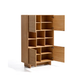 Highboard Norlen mit 4 Türen in Eichenfurnier mit naturfarbenem Finish FSC Mix Credit 100 x 163 cm von Kave Home – Bild 6