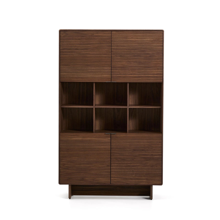Highboard Norlen mit 4 Türen in Nussbaumfurnier FSC Mix Credit 100 x 163 cm von Kave Home – Produktbild 1