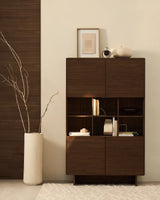 Highboard Norlen mit 4 Türen in Nussbaumfurnier FSC Mix Credit 100 x 163 cm von Kave Home – Produktbild 5