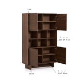 Highboard Norlen mit 4 Türen in Nussbaumfurnier FSC Mix Credit 100 x 163 cm von Kave Home – Produktbild 8