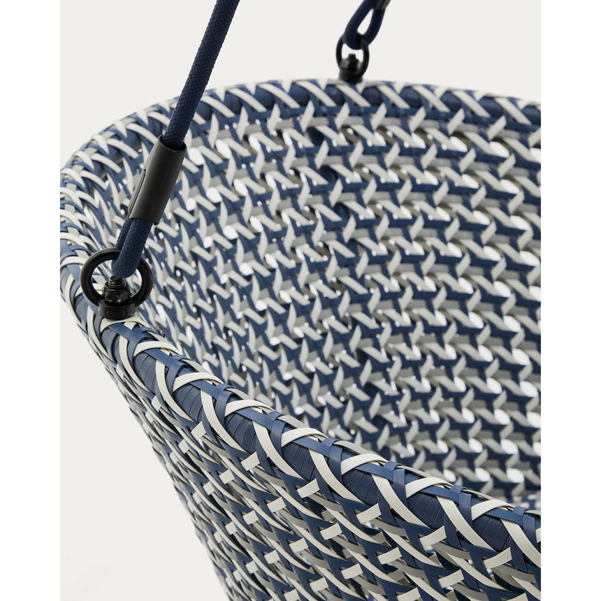 Hängesessel mit Fuß Saliga aus Aluminium und blauem synthetischen Rattan von Kave Home – Bild 10