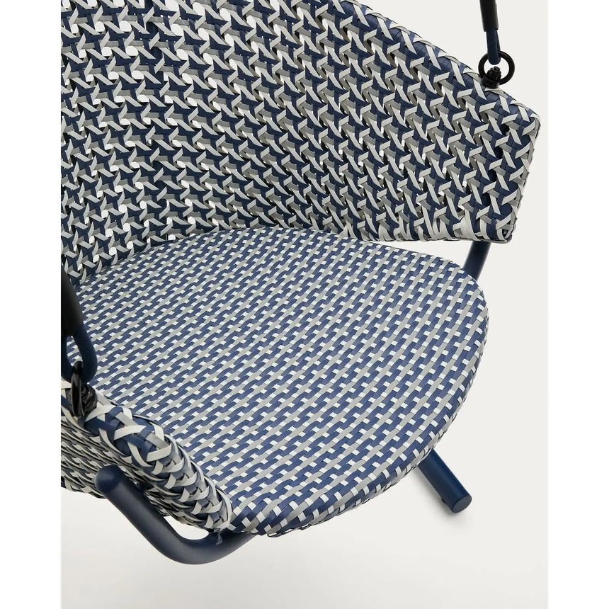 Hängesessel mit Fuß Saliga aus Aluminium und blauem synthetischen Rattan von Kave Home – Bild 12