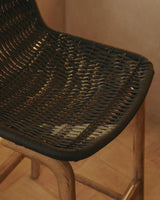 Hocker Alipa aus massivem Akazienholz und dunkelgrauem Seil, 75 cm, FSC 100 % von Kave Home – Bild 3