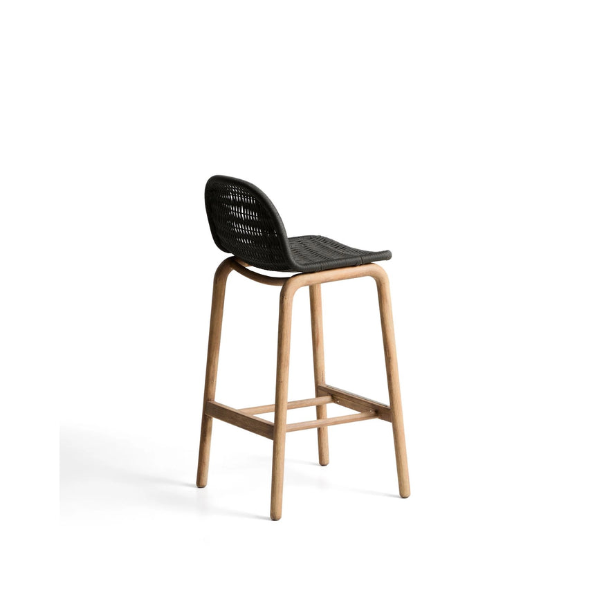 Hocker Alipa aus massivem Akazienholz und dunkelgrauem Seil, 75 cm, FSC 100 % von Kave Home – Bild 7