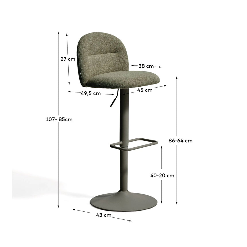 Hocker Arino aus Chenille und Metallbeinen, 65 cm von Kave Home – Bild 3