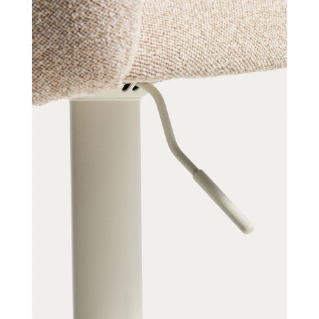 Hocker Arino mit beiger Chenille und beigen Metallbeinen, 65 cm von Kave Home – Bild 12