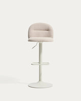 Hocker Arino mit beiger Chenille und beigen Metallbeinen, 65 cm von Kave Home – Bild 3