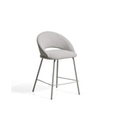 Hocker Bonali mit grauer Chenille und Beinen aus grauem Metall, FSC Mix Credit, 65 cm von Kave Home – Bild 1