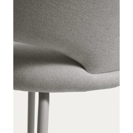 Hocker Bonali mit grauer Chenille und Beinen aus grauem Metall, FSC Mix Credit, 65 cm von Kave Home – Bild 10