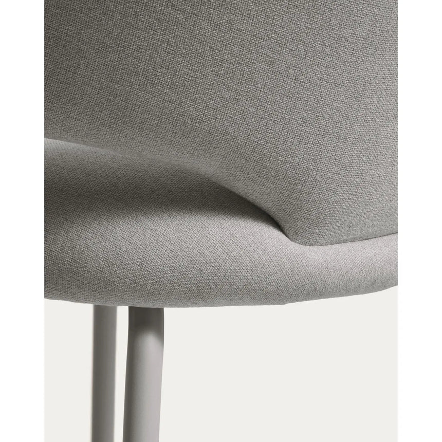 Hocker Bonali mit grauer Chenille und Beinen aus grauem Metall, FSC Mix Credit, 65 cm von Kave Home – Bild 10