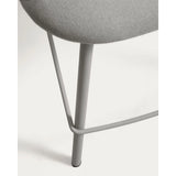 Hocker Bonali mit grauer Chenille und Beinen aus grauem Metall, FSC Mix Credit, 65 cm von Kave Home – Bild 11
