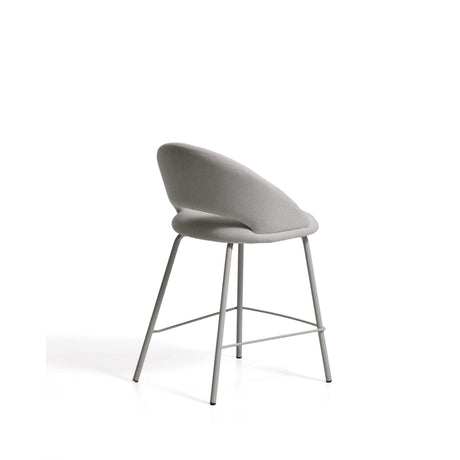 Hocker Bonali mit grauer Chenille und Beinen aus grauem Metall, FSC Mix Credit, 65 cm von Kave Home – Bild 5