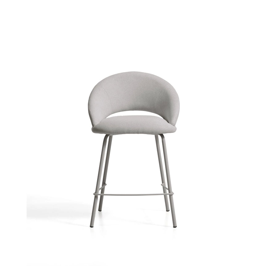 Hocker Bonali mit grauer Chenille und Beinen aus grauem Metall, FSC Mix Credit, 65 cm von Kave Home – Bild 6