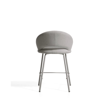 Hocker Bonali mit grauer Chenille und Beinen aus grauem Metall, FSC Mix Credit, 65 cm von Kave Home – Bild 7