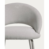 Hocker Bonali mit grauer Chenille und Beinen aus grauem Metall, FSC Mix Credit, 65 cm von Kave Home – Bild 8