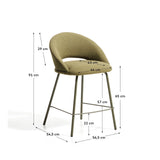 Hocker Bonali mit grüner Chenille und grünen Metallbeinen, FSC Mix Credit, 65 cm von Kave Home – Bild 3