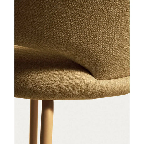 Hocker Bonali mit senfgelber Chenille und Beinen aus senfgelbem Metall, FSC Mix Credit, 65 cm von Kave Home – Bild 10