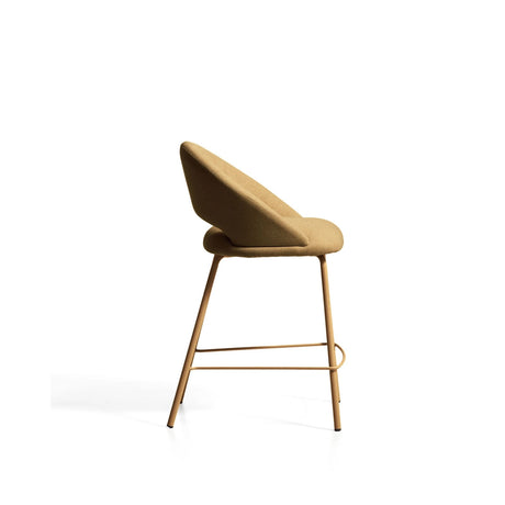 Hocker Bonali mit senfgelber Chenille und Beinen aus senfgelbem Metall, FSC Mix Credit, 65 cm von Kave Home – Bild 4