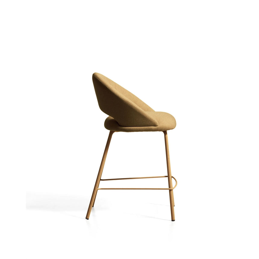 Hocker Bonali mit senfgelber Chenille und Beinen aus senfgelbem Metall, FSC Mix Credit, 65 cm von Kave Home – Bild 4