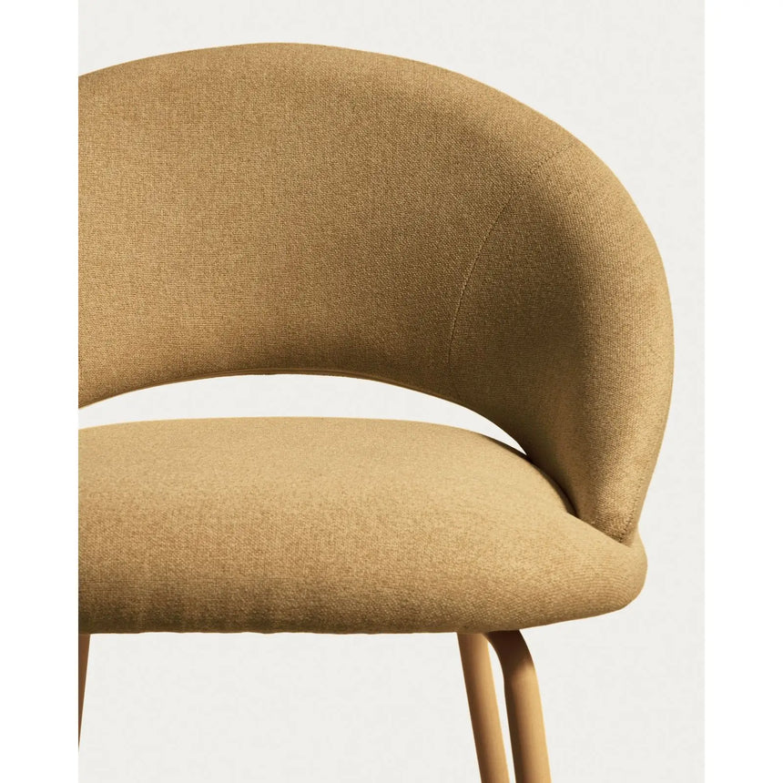 Hocker Bonali mit senfgelber Chenille und Beinen aus senfgelbem Metall, FSC Mix Credit, 65 cm von Kave Home – Bild 8