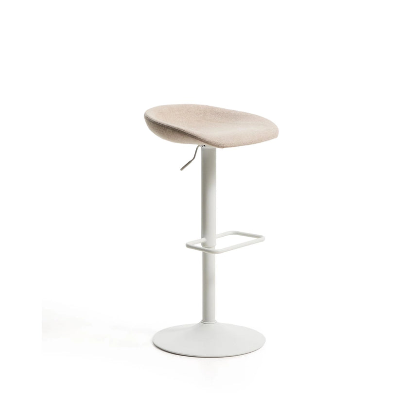 Hocker Danua mit beiger Chenille und mattweißem Stahl, 68–89 cm, FSC 100 % von Kave Home – Bild 1