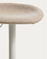 Hocker Danua mit beiger Chenille und mattweißem Stahl, 68–89 cm, FSC 100 % von Kave Home – Bild 5