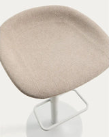 Hocker Danua mit beiger Chenille und mattweißem Stahl, 68–89 cm, FSC 100 % von Kave Home – Bild 6