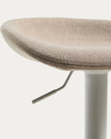Hocker Danua mit beiger Chenille und mattweißem Stahl, 68–89 cm, FSC 100 % von Kave Home – Bild 7
