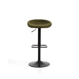 Hocker Danua mit grüner Chenille und mattschwarzem Stahl, 68–89 cm, FSC 100 % von Kave Home – Bild 4